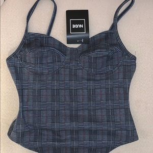 NWT Plaid cami bodysuit